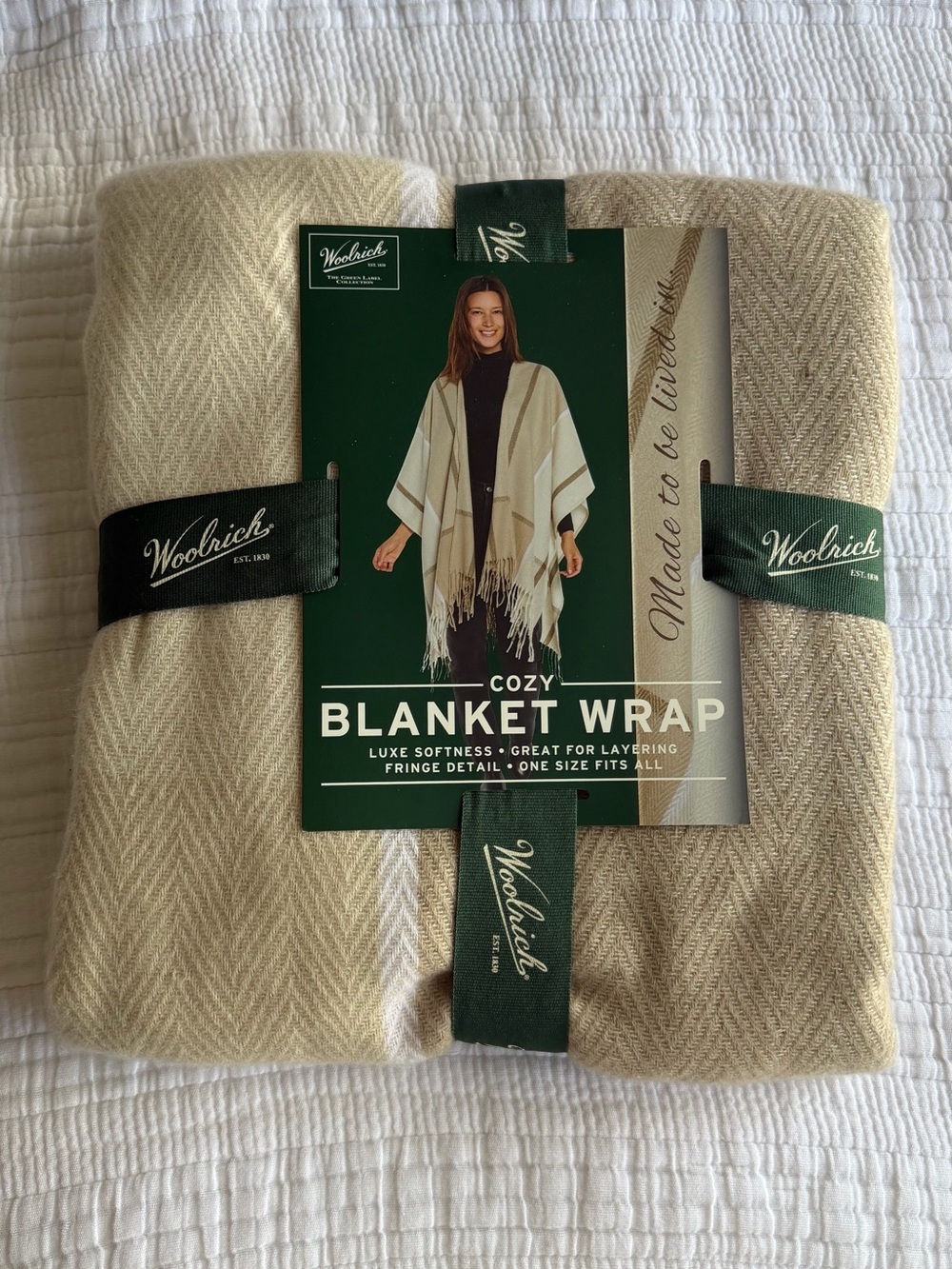 Woolrich Neutral Beige Blanket Wrap